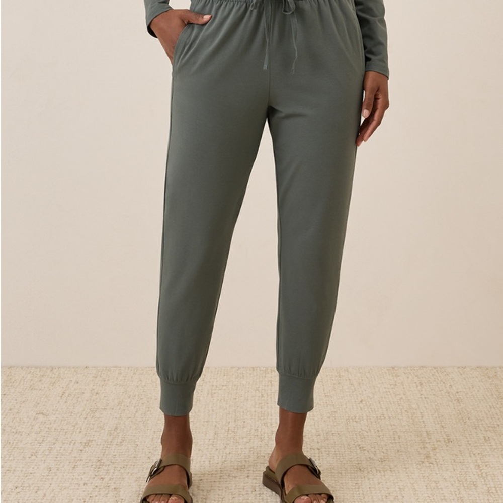 Pact Castor Green Organic Cotton Cool Stretch Lounge Jogger